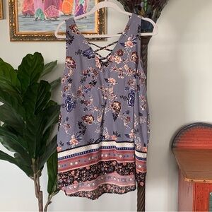 Nostalgia Floral Tank: Size XL